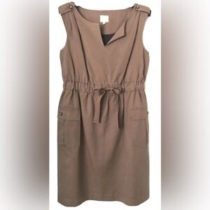 Anthropologie Taupe Midi Dress medium